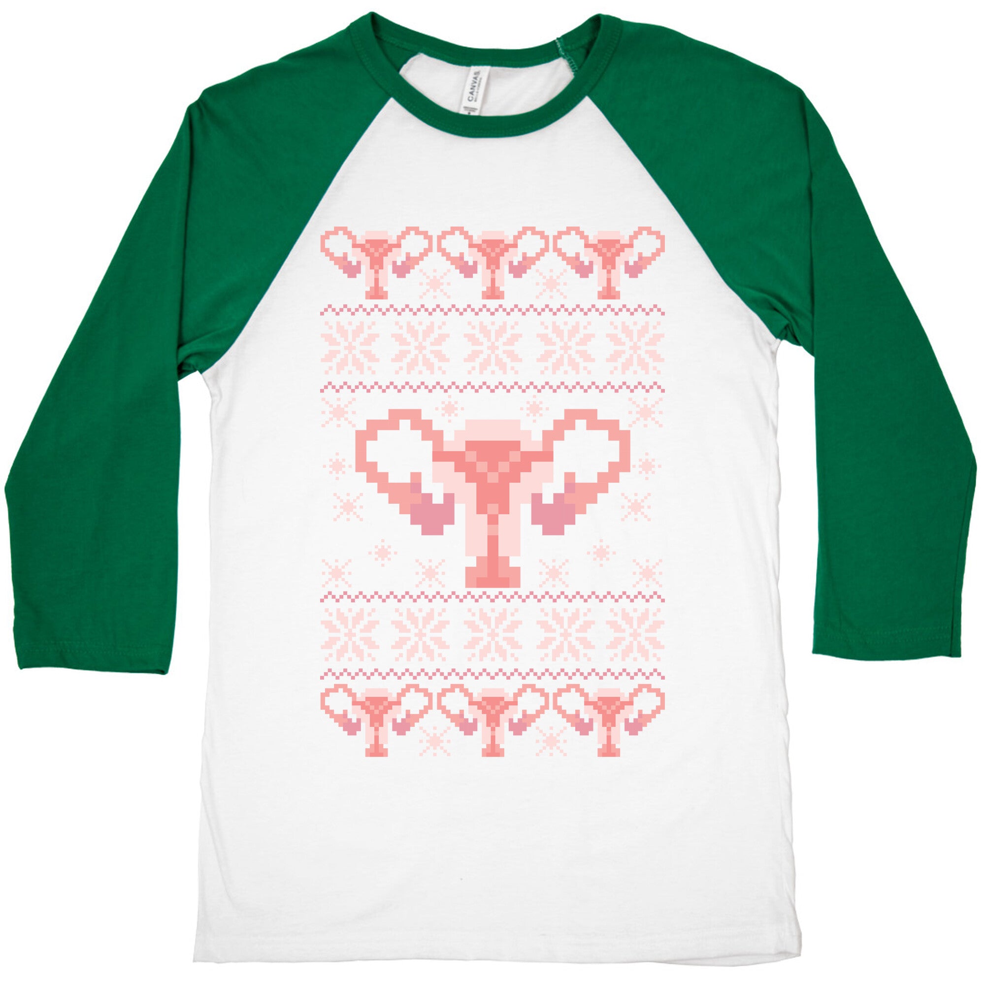 Uterus Sweater Pattern Baseball Tee